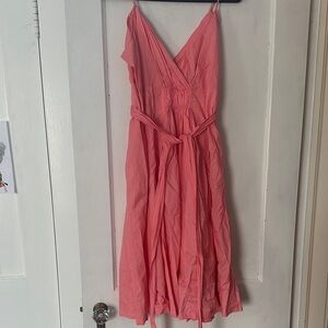GAP Coral Midi Dress with Tie Waist US14 NWOT